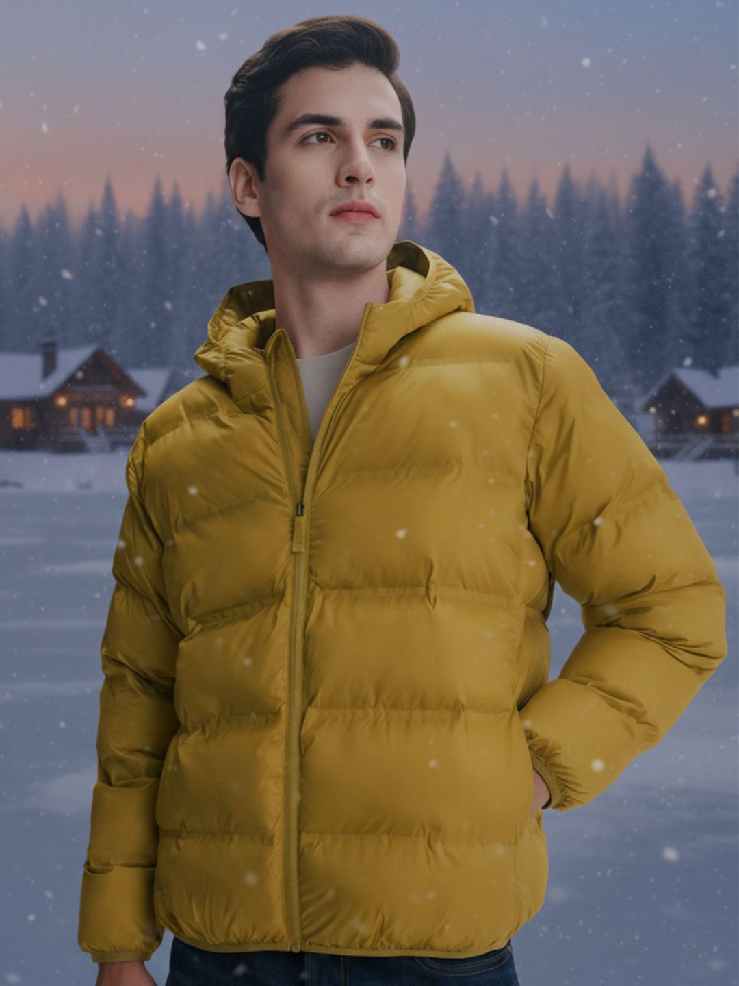 XYXX Men Ultra-Warm Hevay Winter Hooded Puffer Jacket