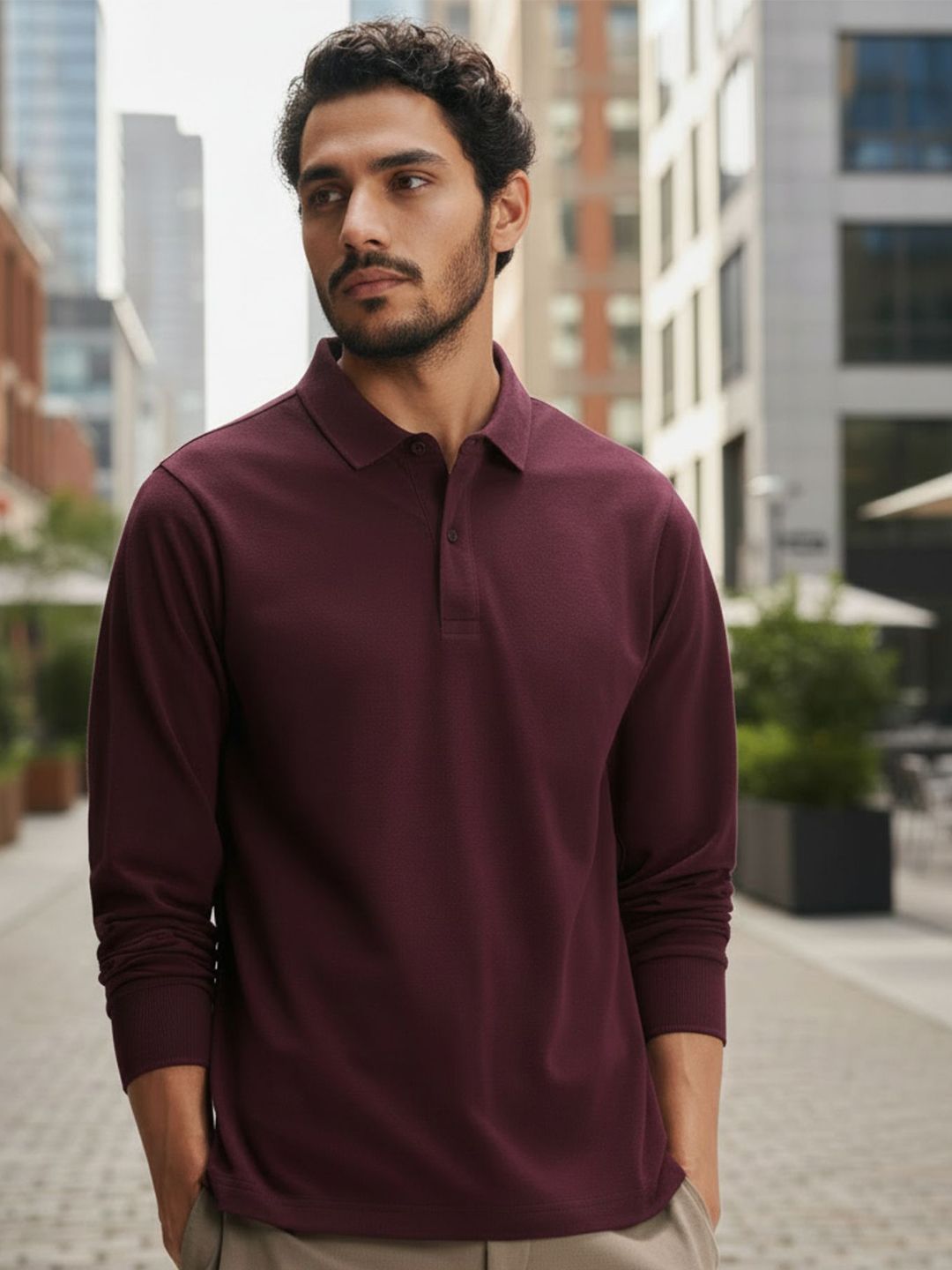トップス MAN-TLE LongSleeve Polo sizeM トップス MAN-TLE LongSleeve Polo sizeM Long Sleeved Polo Shirts