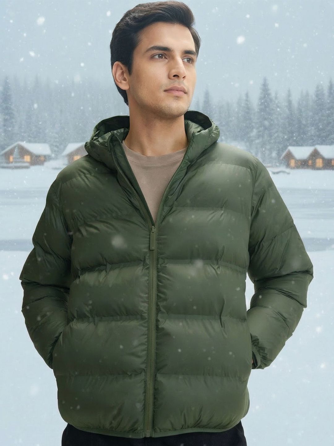 XYXX Men XYXX Ultra-Warm Hevay Winter Hooded Puffer Jacket