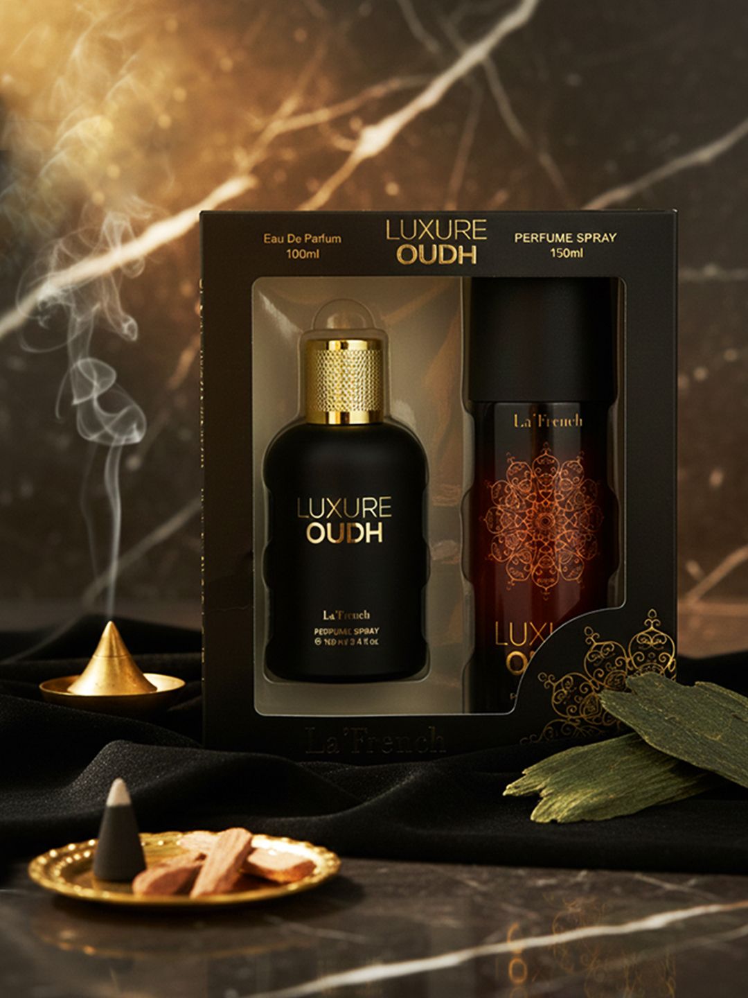 La French Unisex Perfume Gift Set with Luxure Oudh Perfume 100ml & Deodorant 150ml