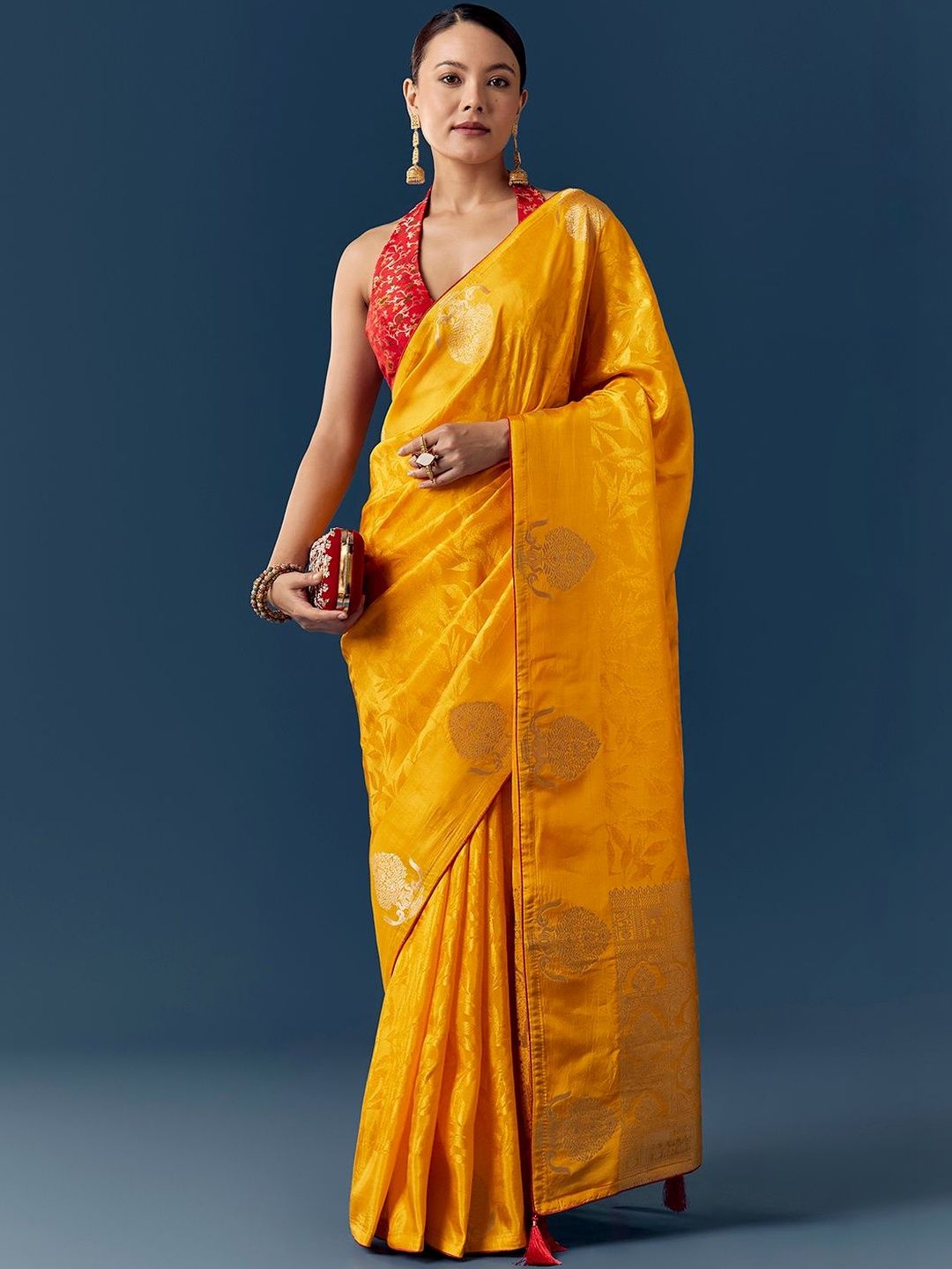 KALKI Fashion KALKI Fashion Woven Design Zari Silk Blend Designer Saree