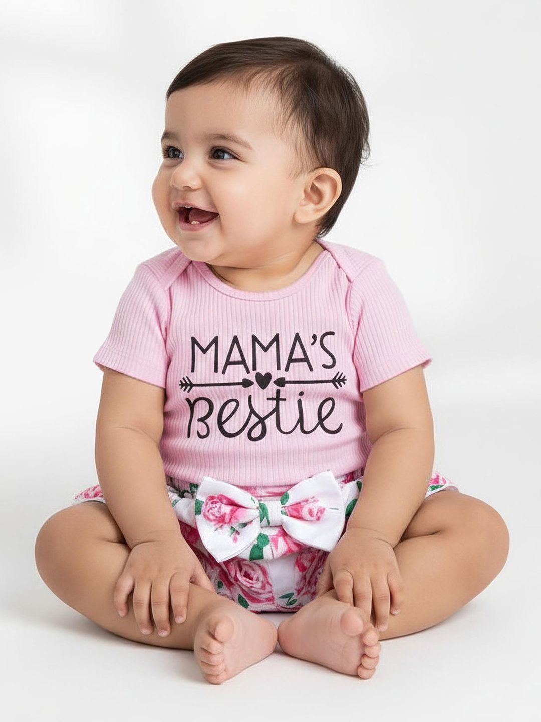 Hopscotch Girls Printed T-shirt with Shorts