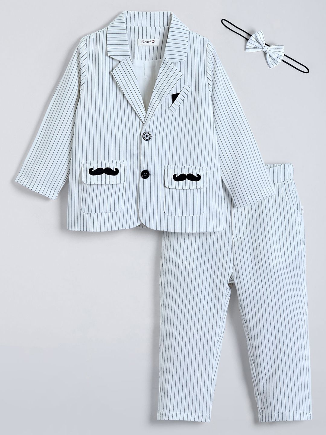 Hopscotch Boys Striped T-shirt and Shirt with Trousers