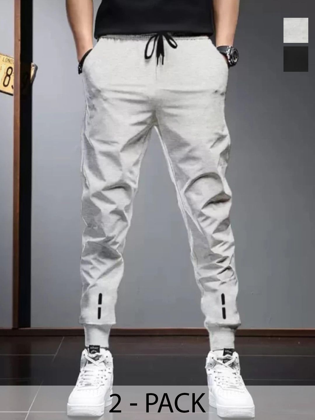Riksaw Pack Of 2 Mid-Rise Joggers