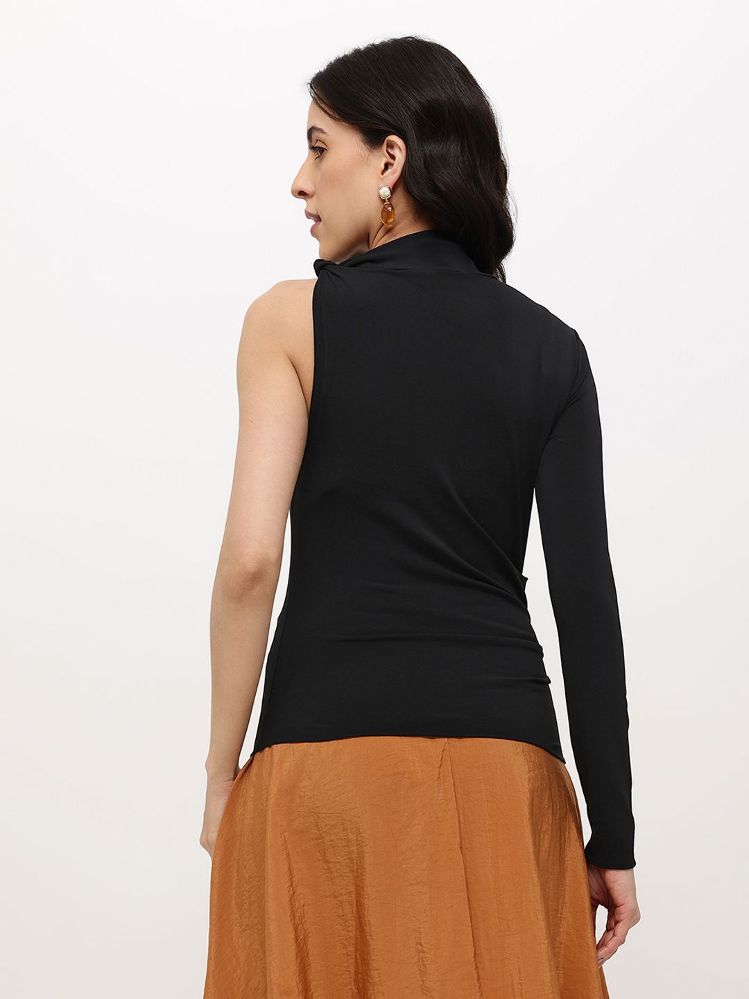 One Shoulder High Neck Top