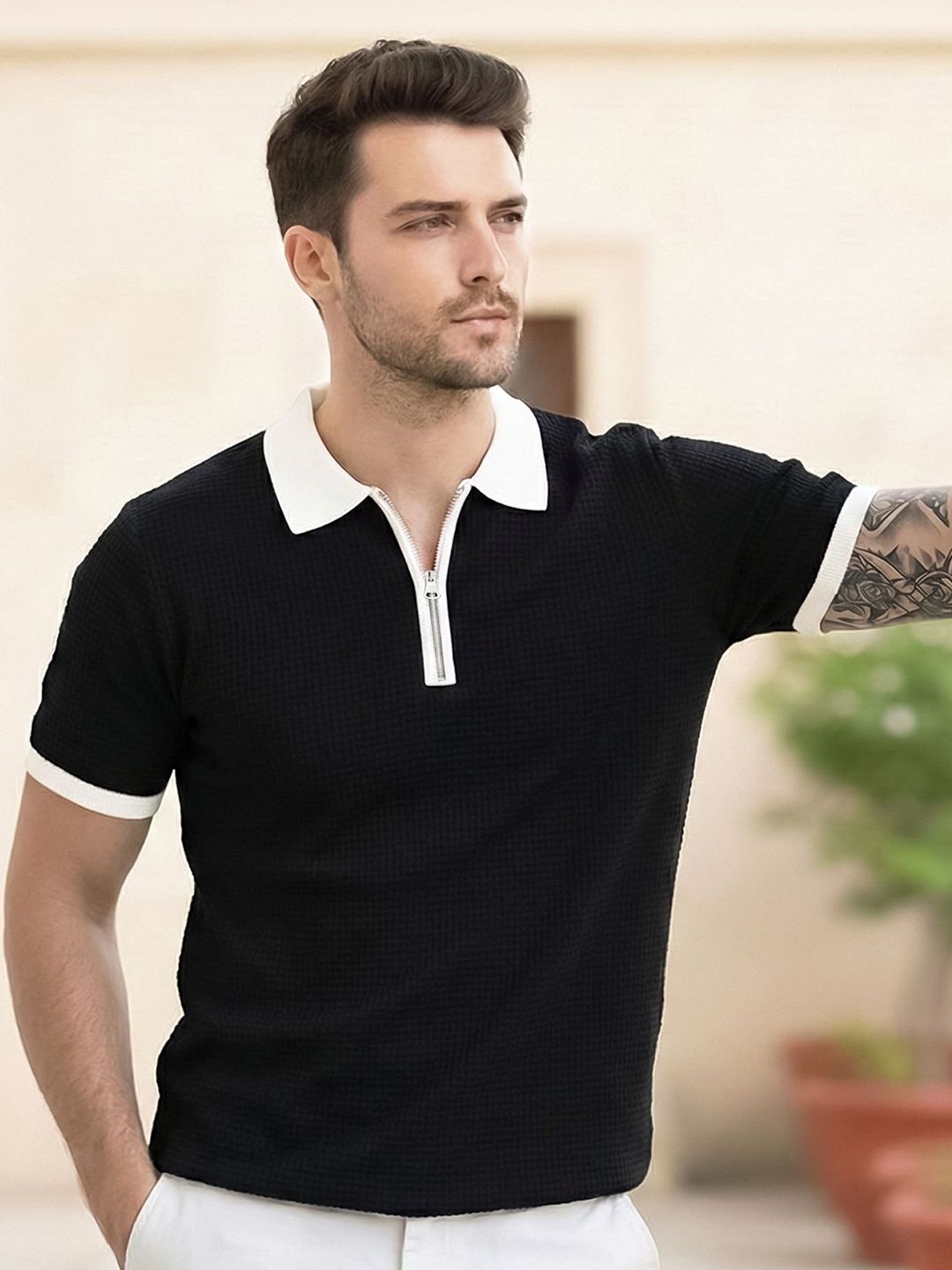 AUSK Men Polo Collar T-shirt