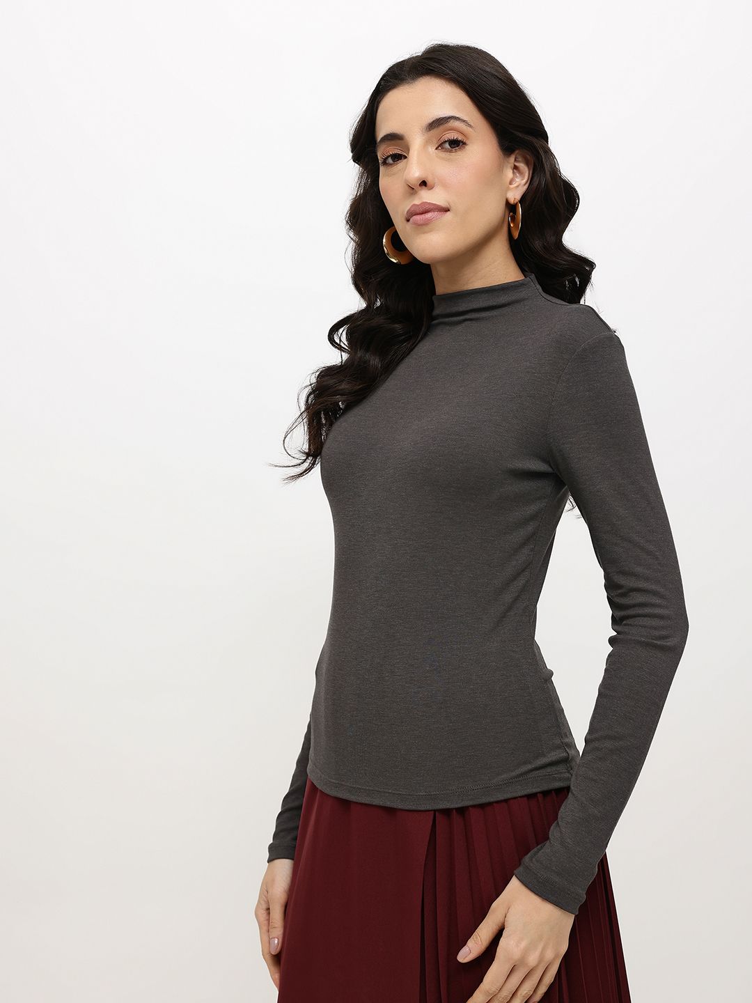High Neck Slim Fit T-shirt