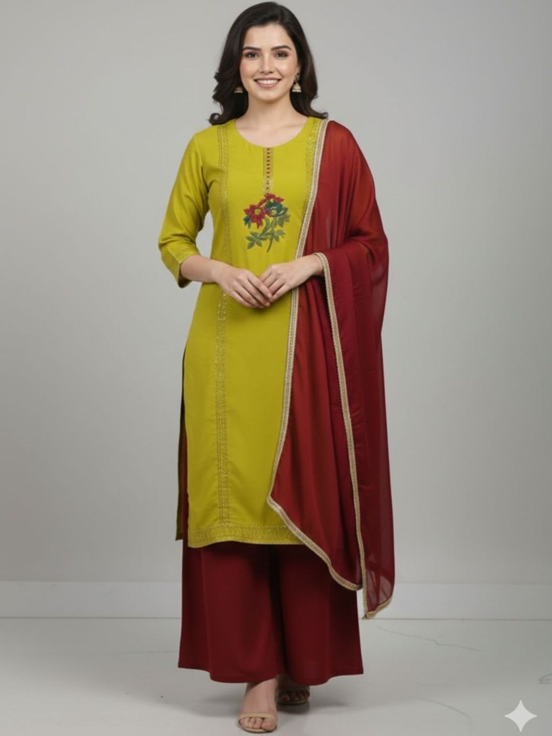 Silakaari Embroidered Pure Cotton Unstitched Dress Material
