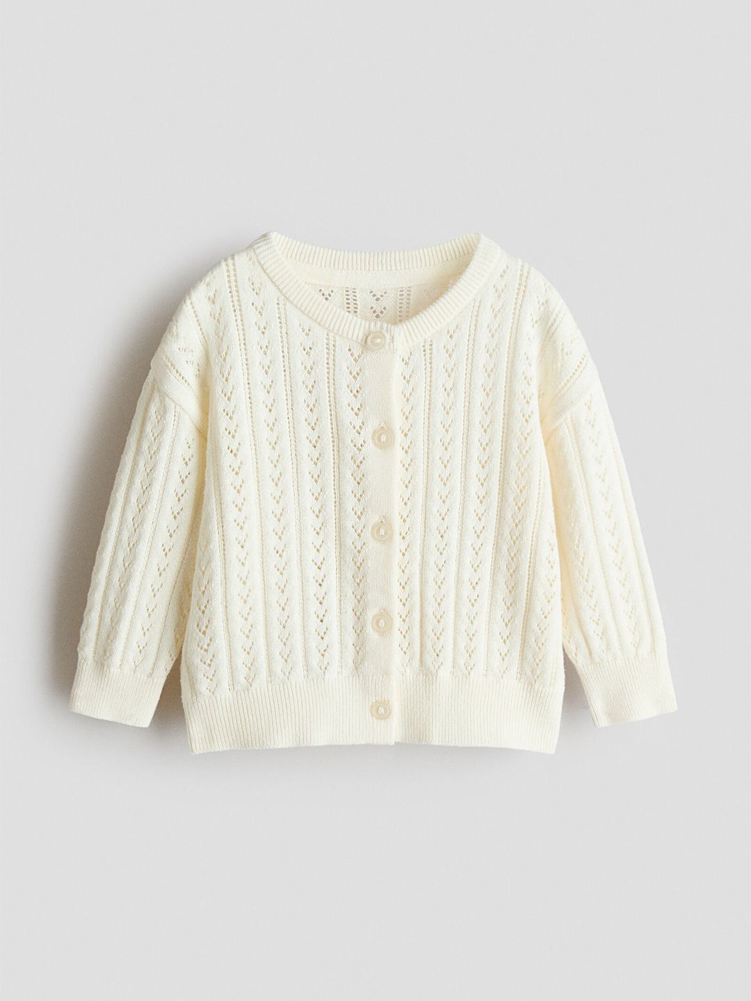 H&M Pattern-Knitted Cotton Cardigan
