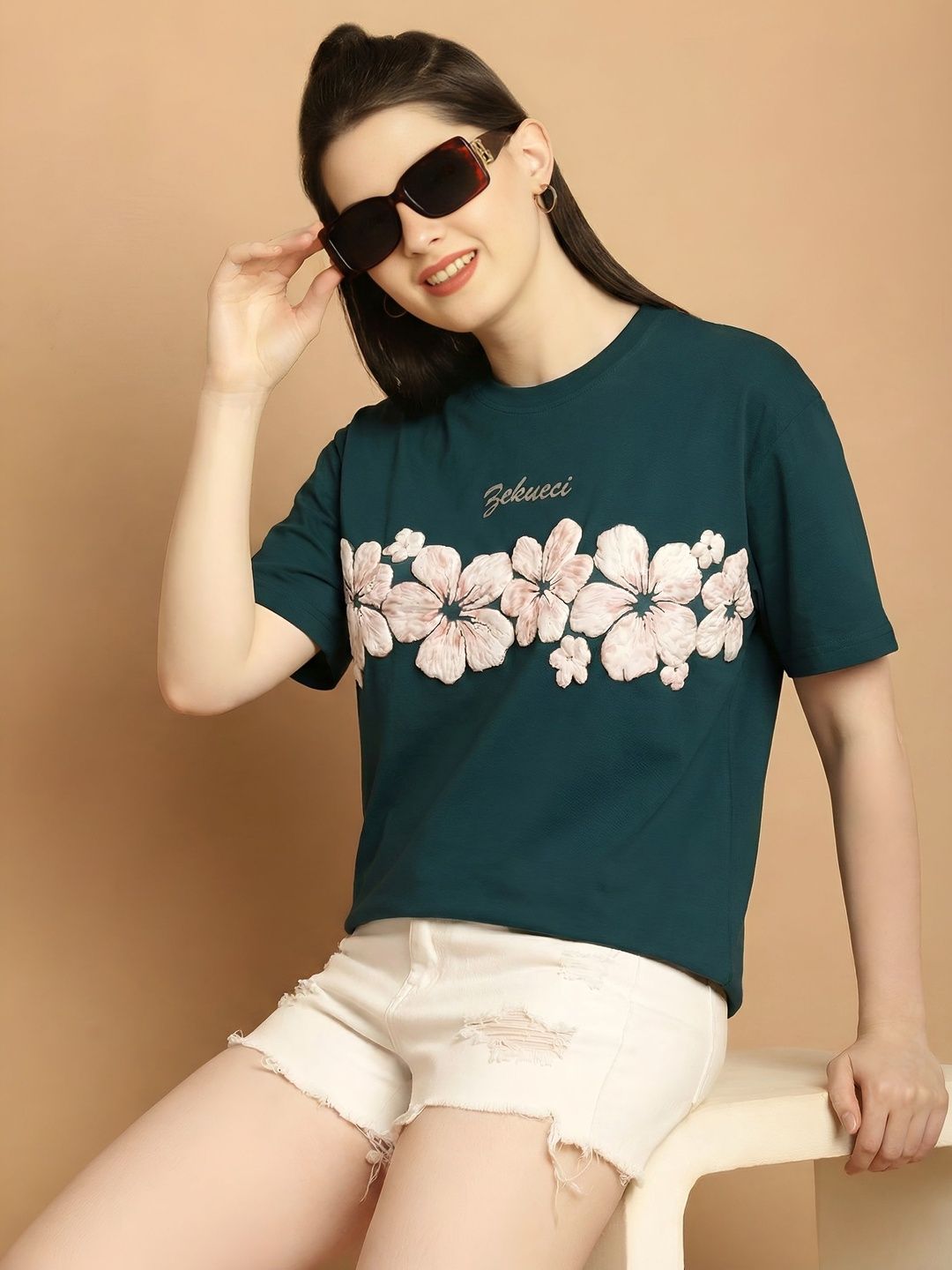 PTVIZE Women Floral T-shirt
