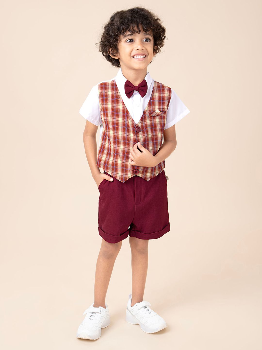 Hopscotch Boys Checked Shirt with Shorts