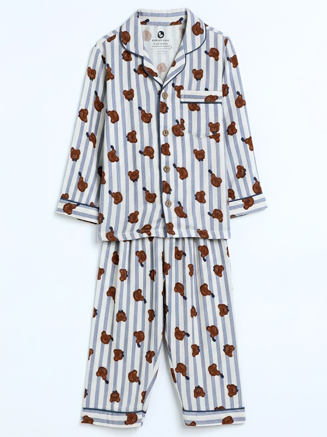 cocoon care Unisex Kids The Boo Boo Club Muslin Printed Night suit