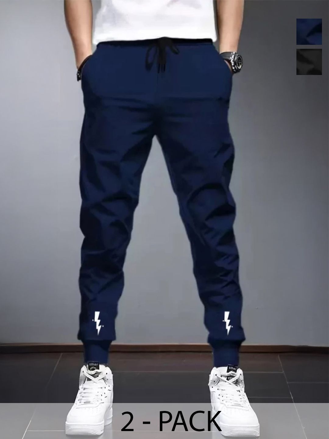Riksaw Men Pack Of 2 Mid-Rise Joggers