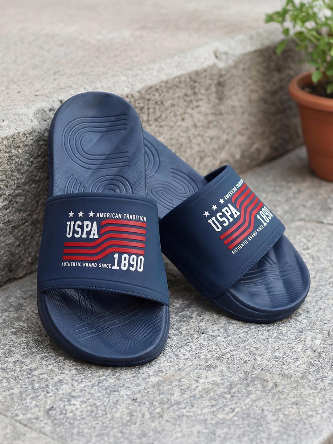 Men Printed Sliders U.S. Polo Assn. AXER Men Printed Sliders