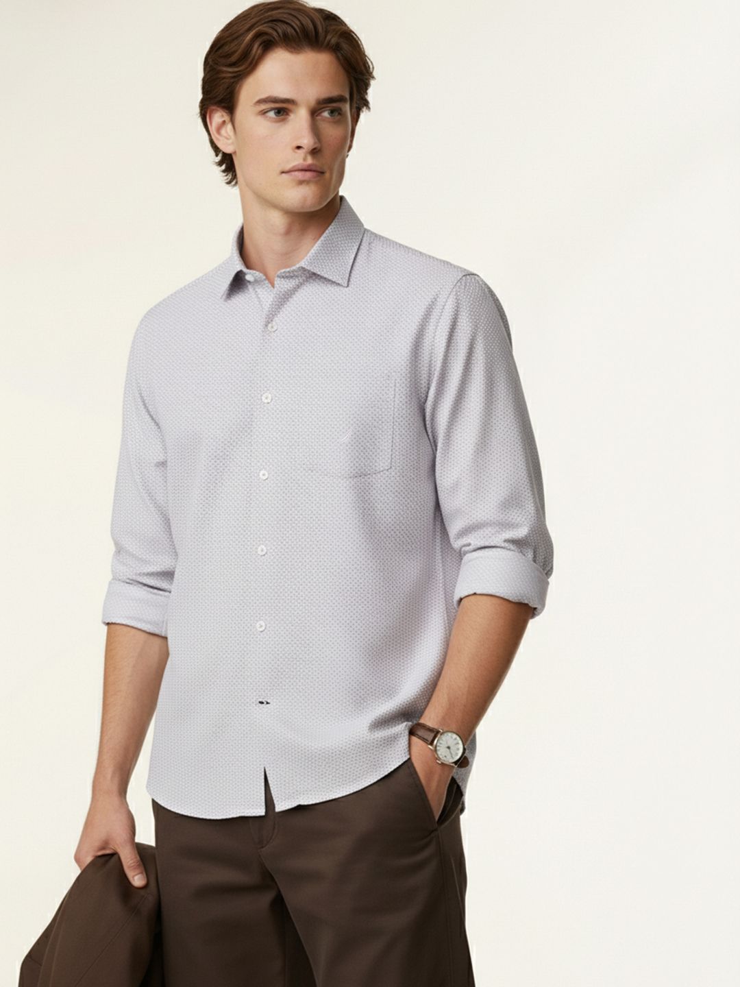 Nautica Slim Fit Pure Cotton Casual Shirt