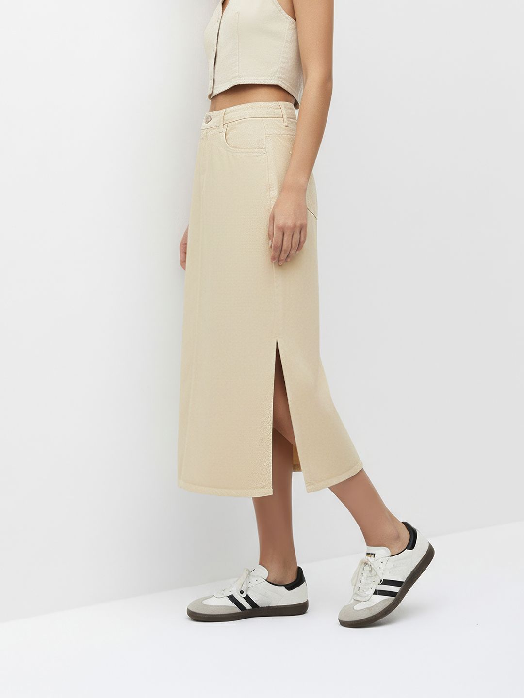 The Roadster Life Co. Women Straight Pure Cotton Denim Skirts