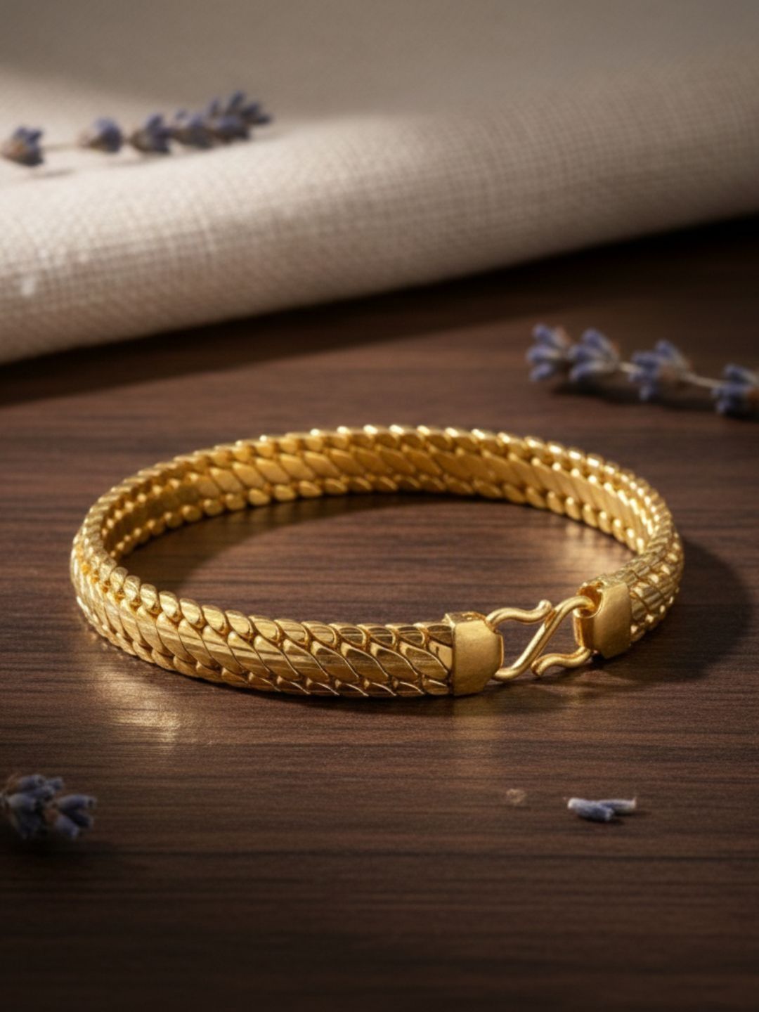 RKB Sales Men Brass Antique Gold-Plated Wraparound Bracelet