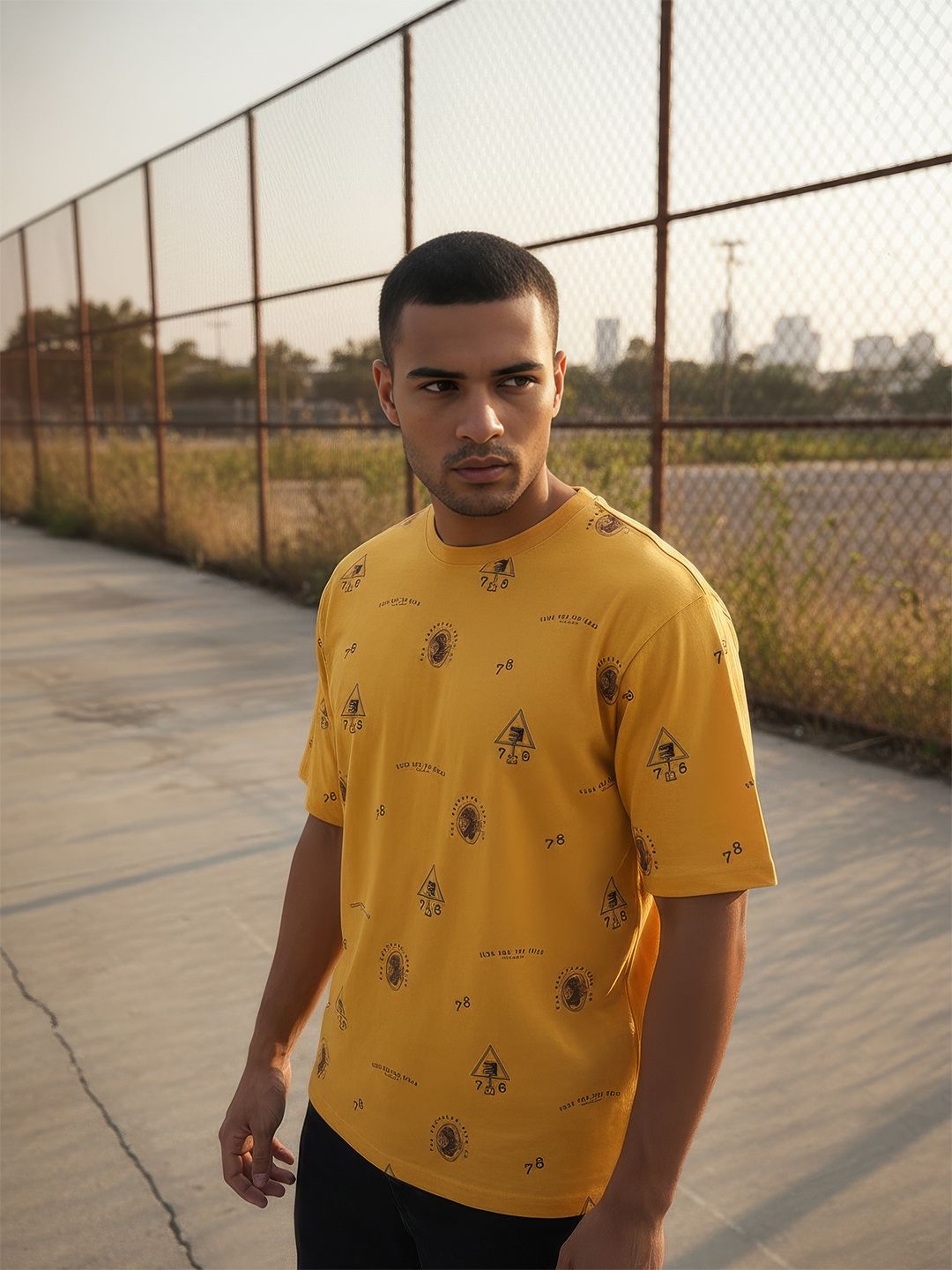 The Roadster Life Co. Relaxed Fit Printed Pure Cotton T-shirt