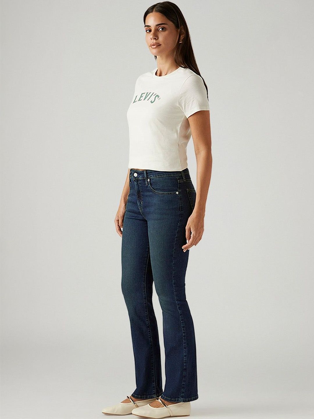 725 Dark-Blue Bootcut Fit High Rise Jeans