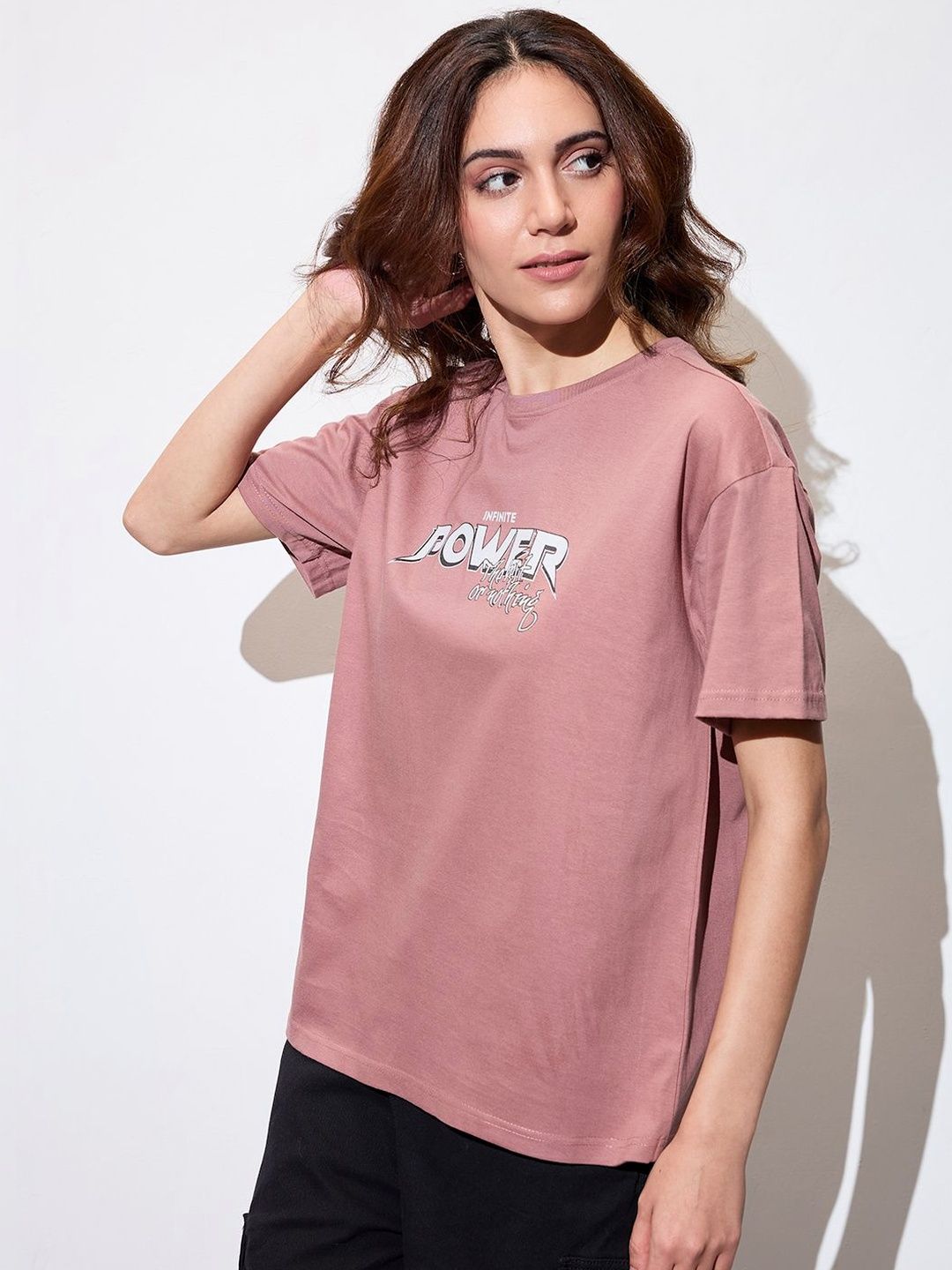 The Roadster Lifestyle Co Printed Cotton Oversized Tshirts