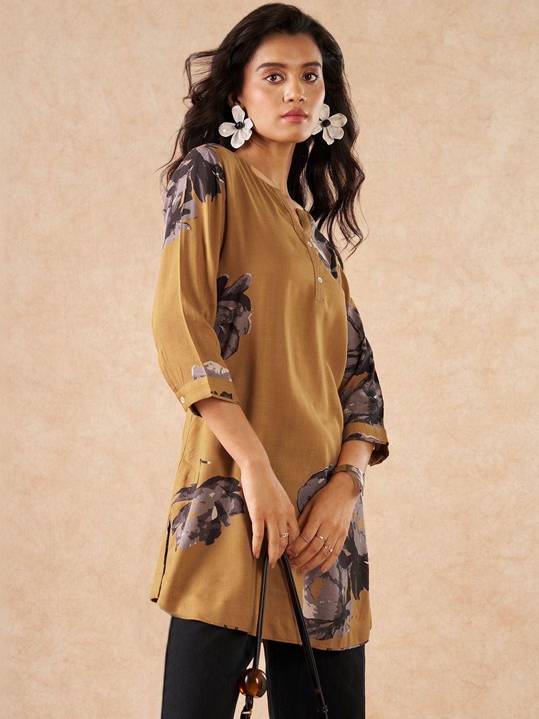Marigold Lane Viscose Rayon Printed Tunic