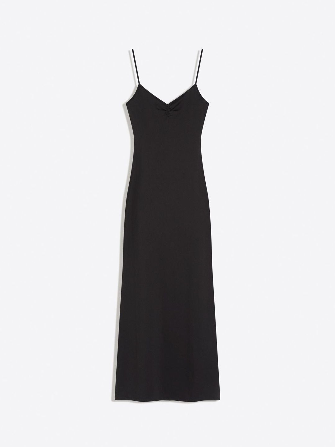 Ruched strap midi dress