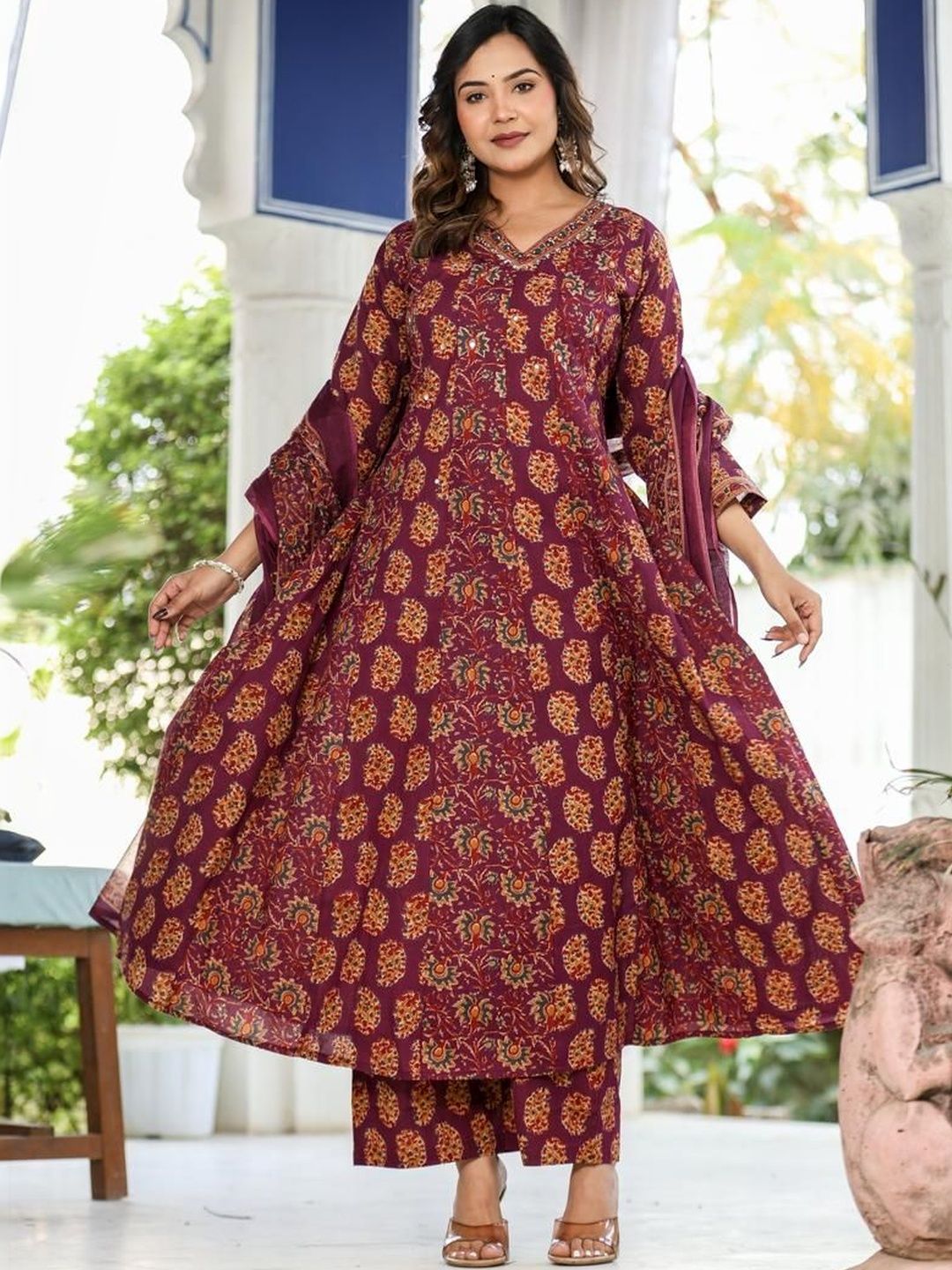 Moda Rapido Women Printed Kurta with Trousers With Dupatta