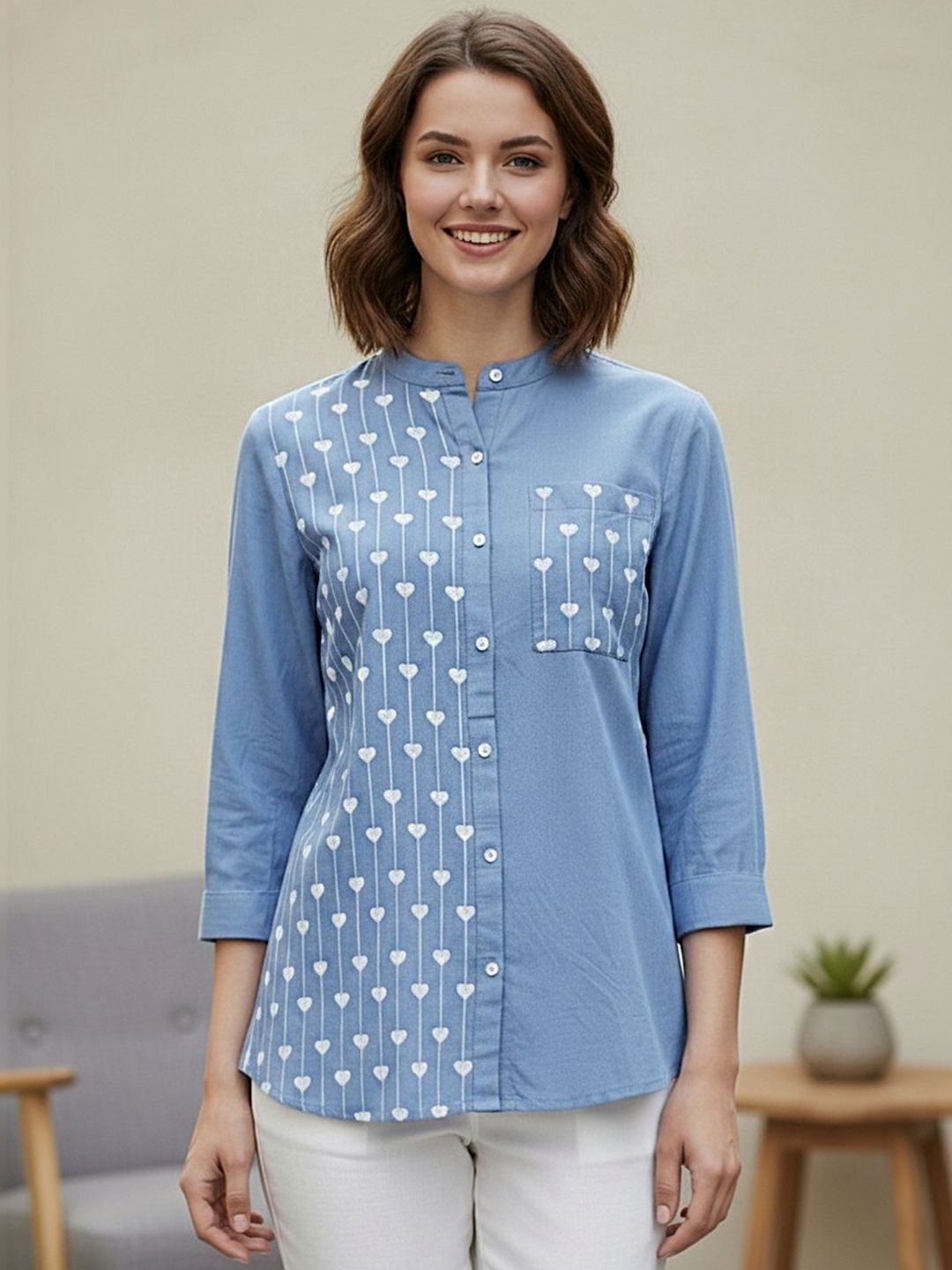 Casual Shirt Zolo Label Women Classic Colourblocked Casual Shirt