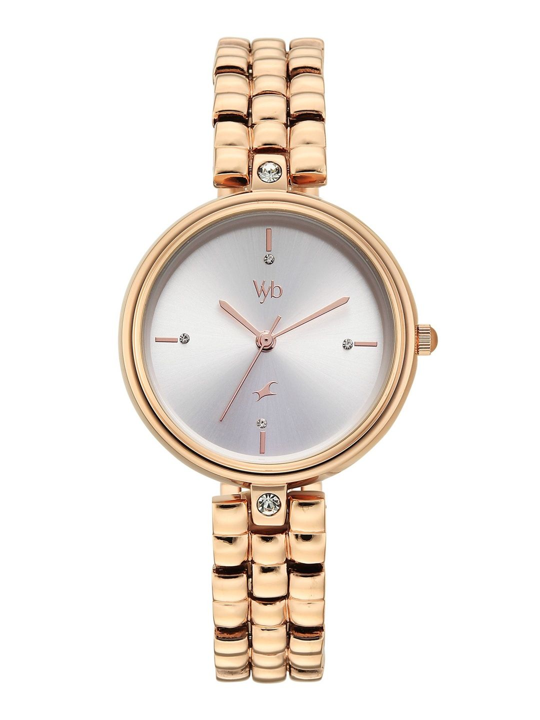 Fastrack Vyb Iconique Quartz Analog Silver Dial Watch For Girls - FV60115WM01W