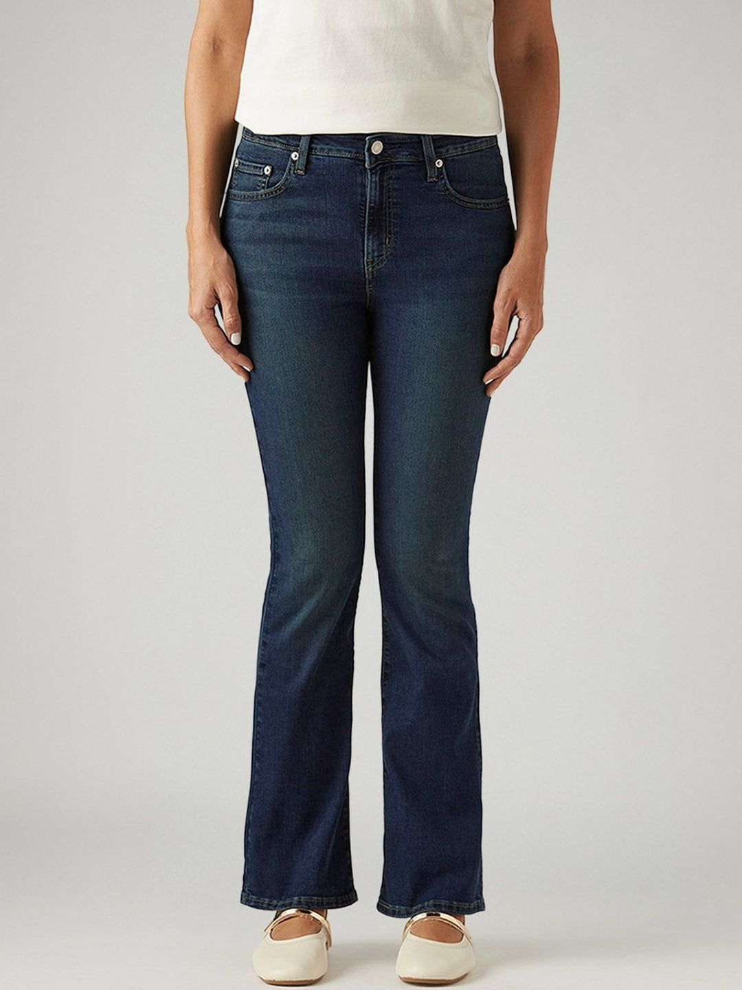 725 Dark-Blue Bootcut Fit High Rise Jeans