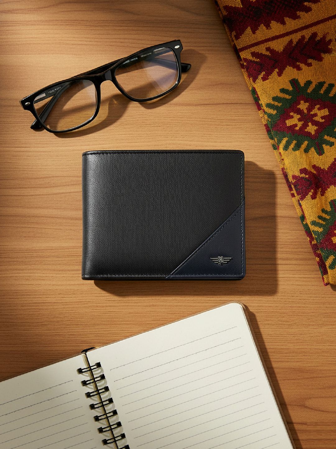 Police Men Black Leather Two Fold Wallet