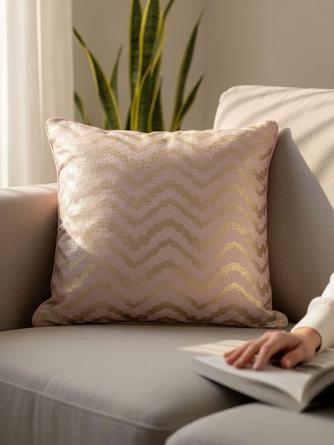 CASA-NEST Pink Set of 5 Square Cushion Covers