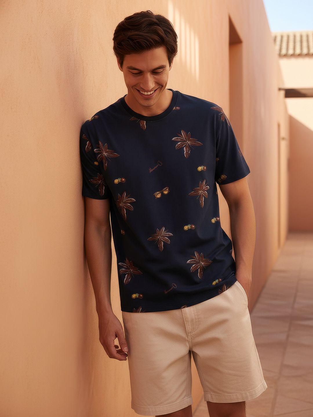 Mast & Harbour Floral Print Relaxed Fit T-shirt