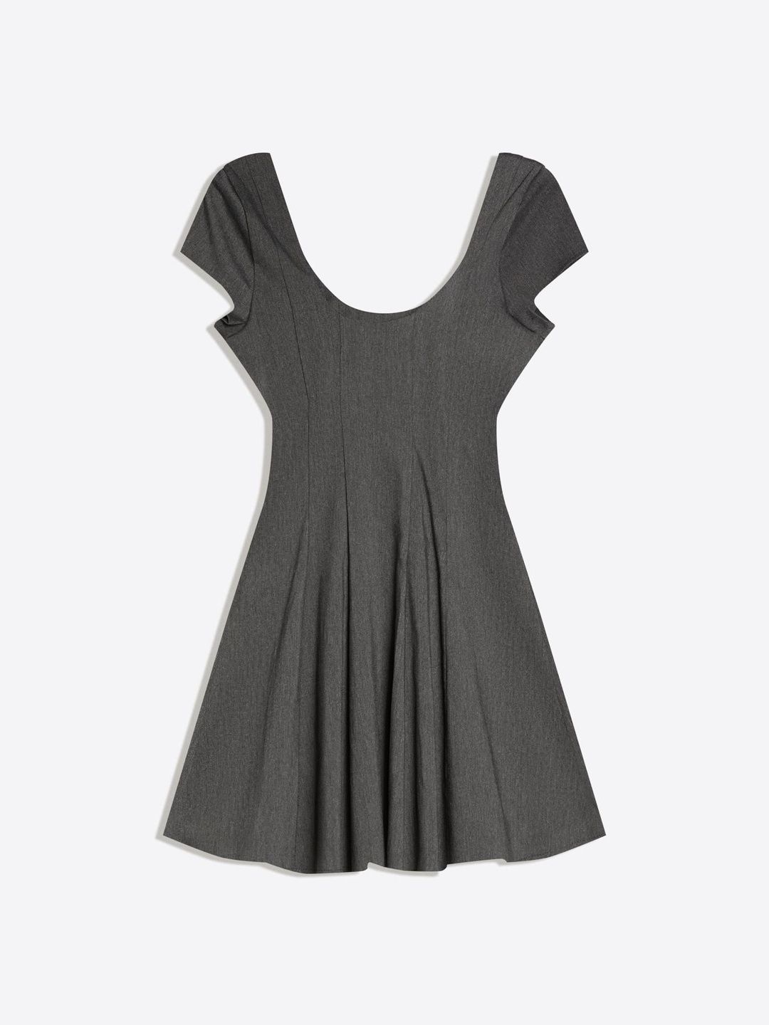Bengaline mini dress with flared skirt