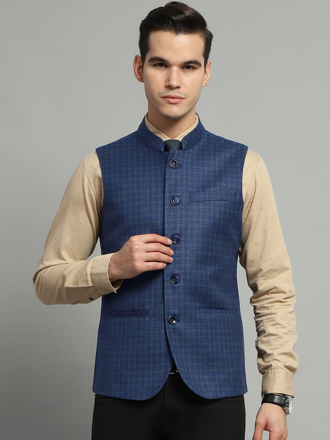Monte Carlo Men Checked Woollen Jacket