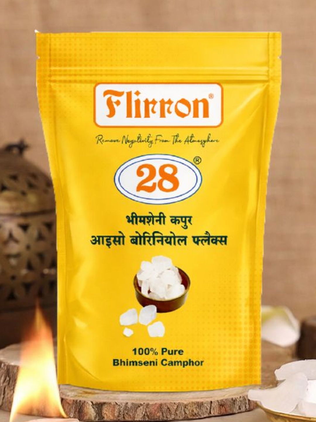 Flirron Bhimseni Natural Kapoor 250gm Camphor Pouch
