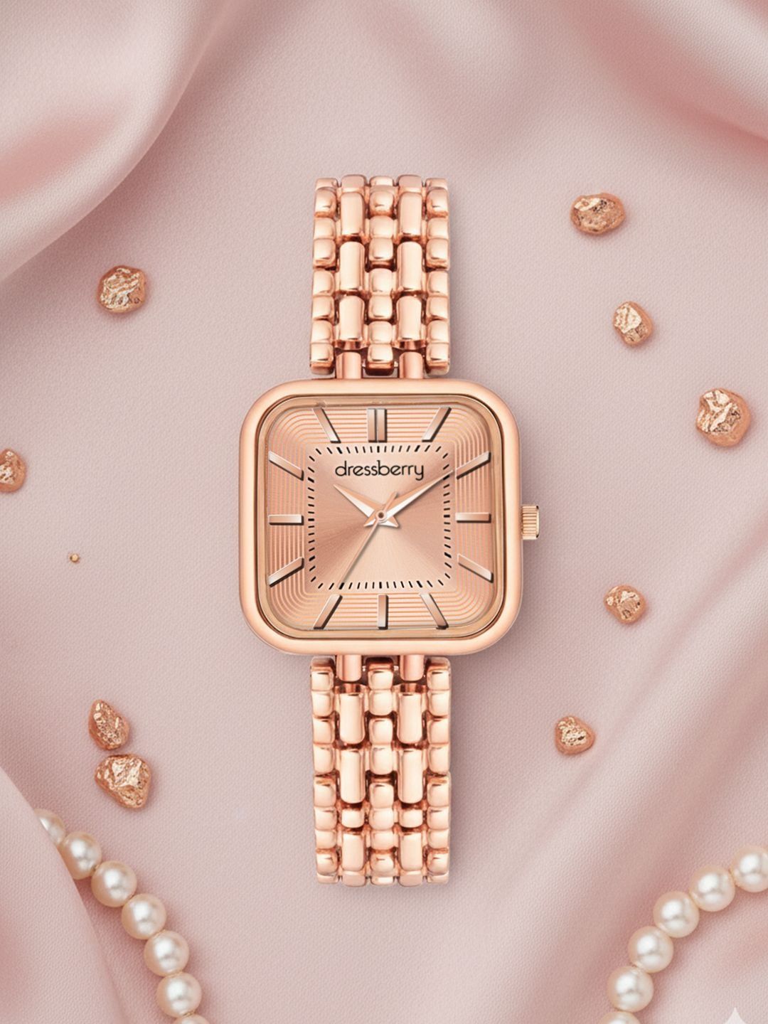 DressBerry Women Dial & Bracelet Style Straps Analogue Watch HOBDB-011-RG