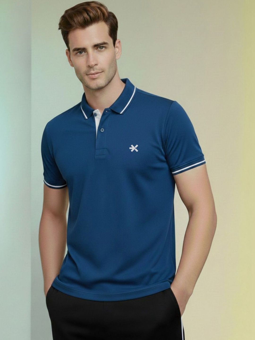 HRX by Hrithik Roshan Men Brand Logo Polo Collar Pockets T-shirt