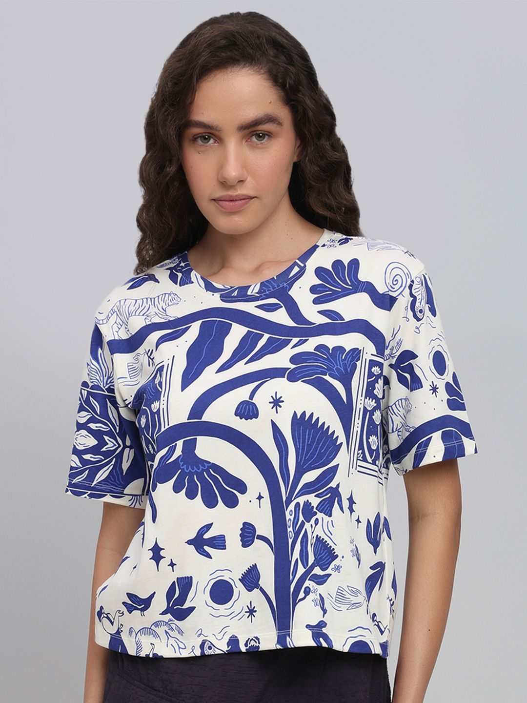 Women Floral Printed T-shirt Vero Moda Women Floral Printed T-shirt