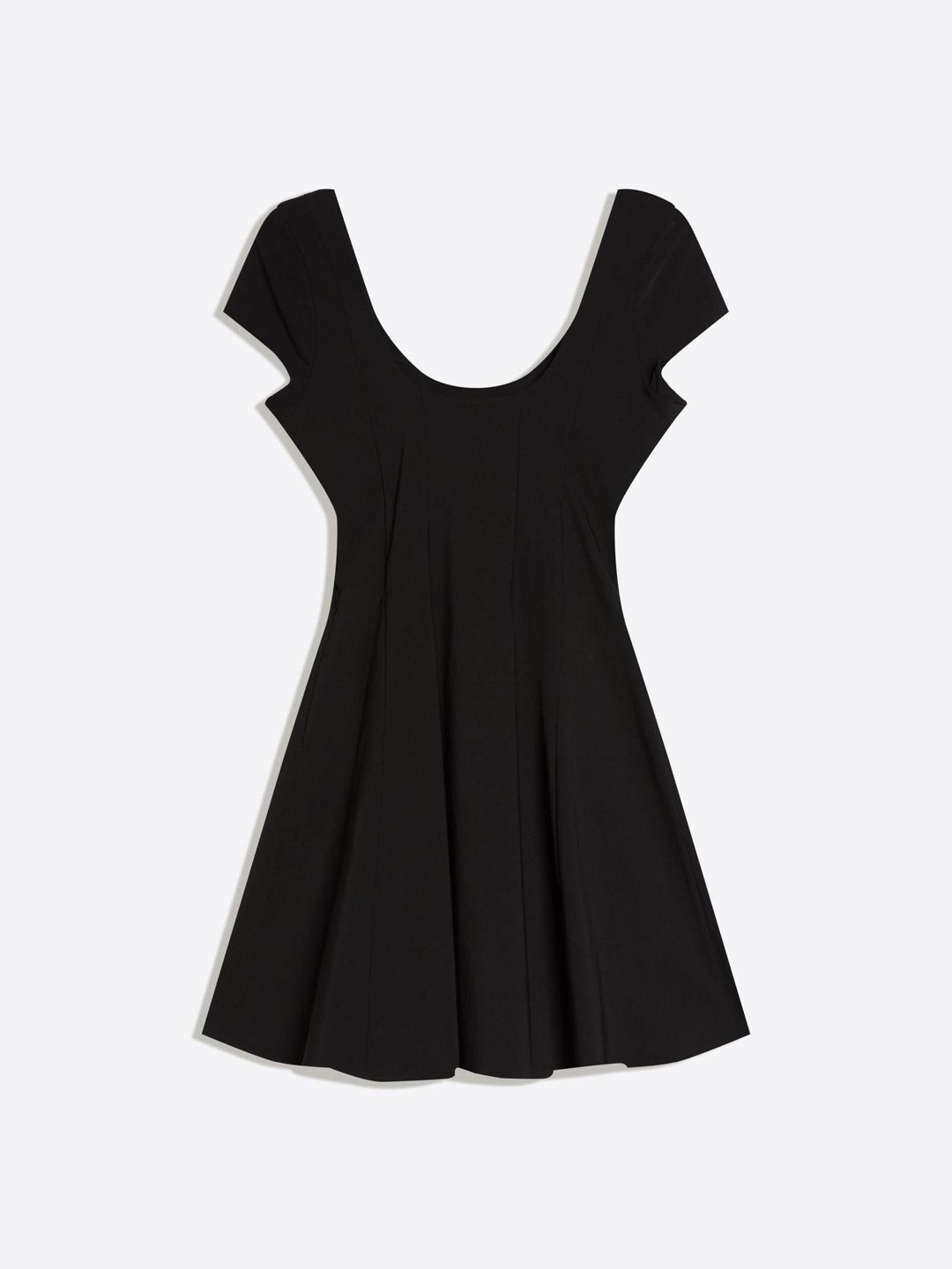 Bengaline mini dress with flared skirt