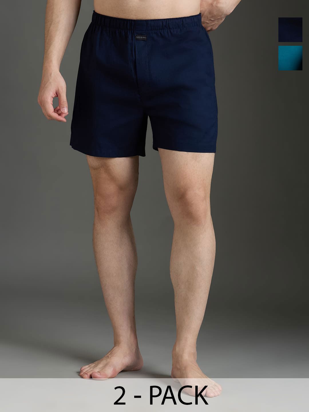 Mast & Harbour Men Pack Of 2 Pure Cotton Mid-Rise Boxer