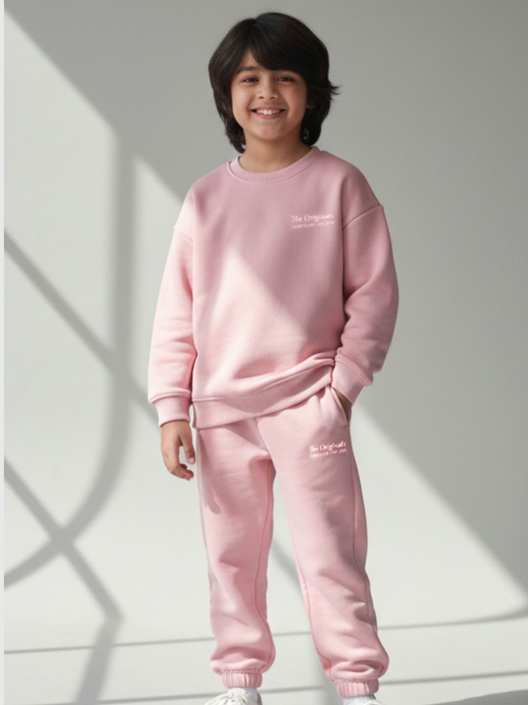 Nap Chief Kids Unisex OG Dusty Pink Vibes Printed Modal Blend Sweatshirt With Joggers