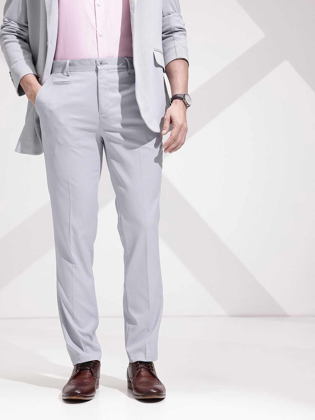 encore by INVICTUS Men Slim Fit Formal Trousers