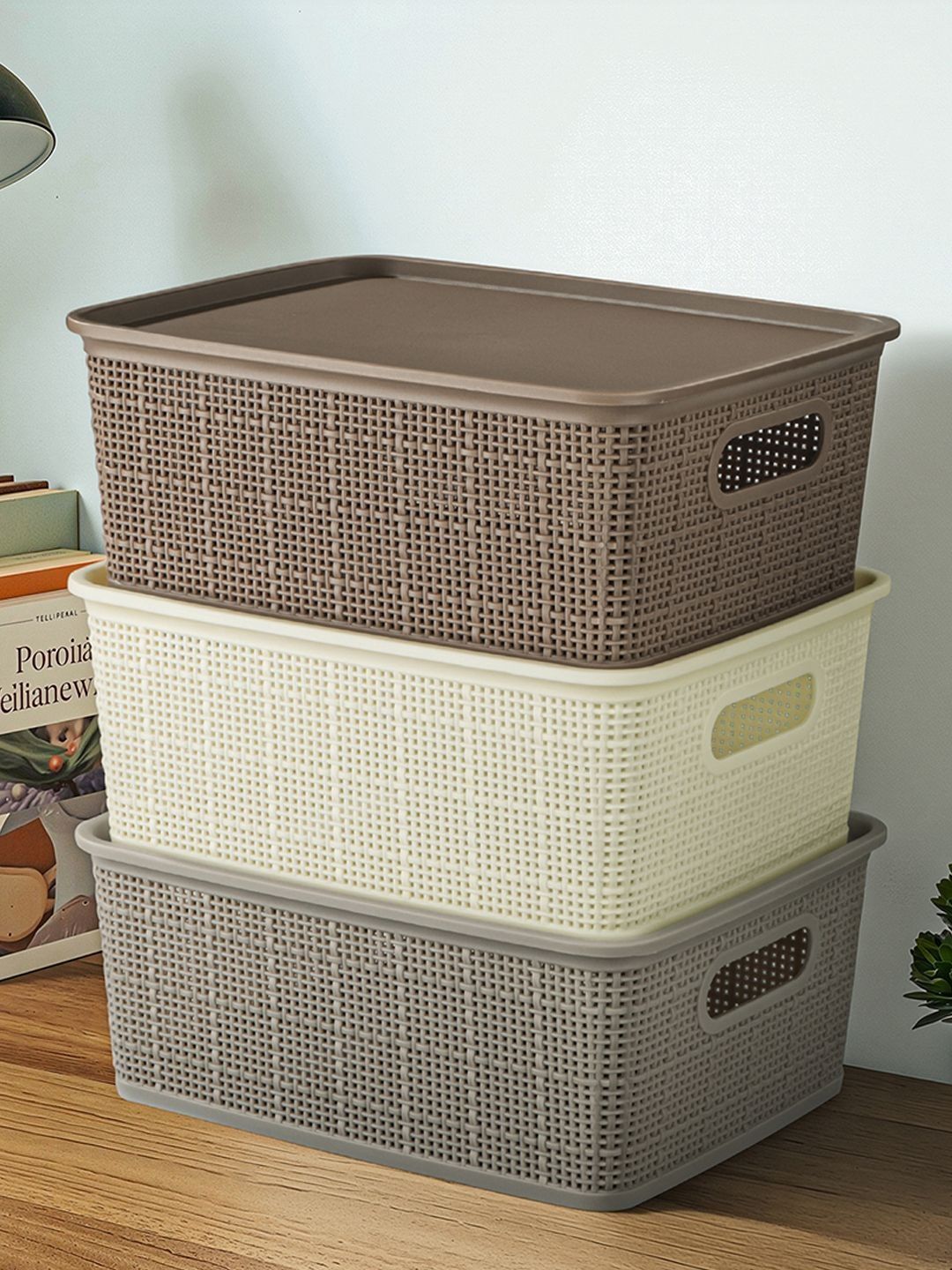 Aura Grey Set of 3 Reusable Multi-Utility Organisers