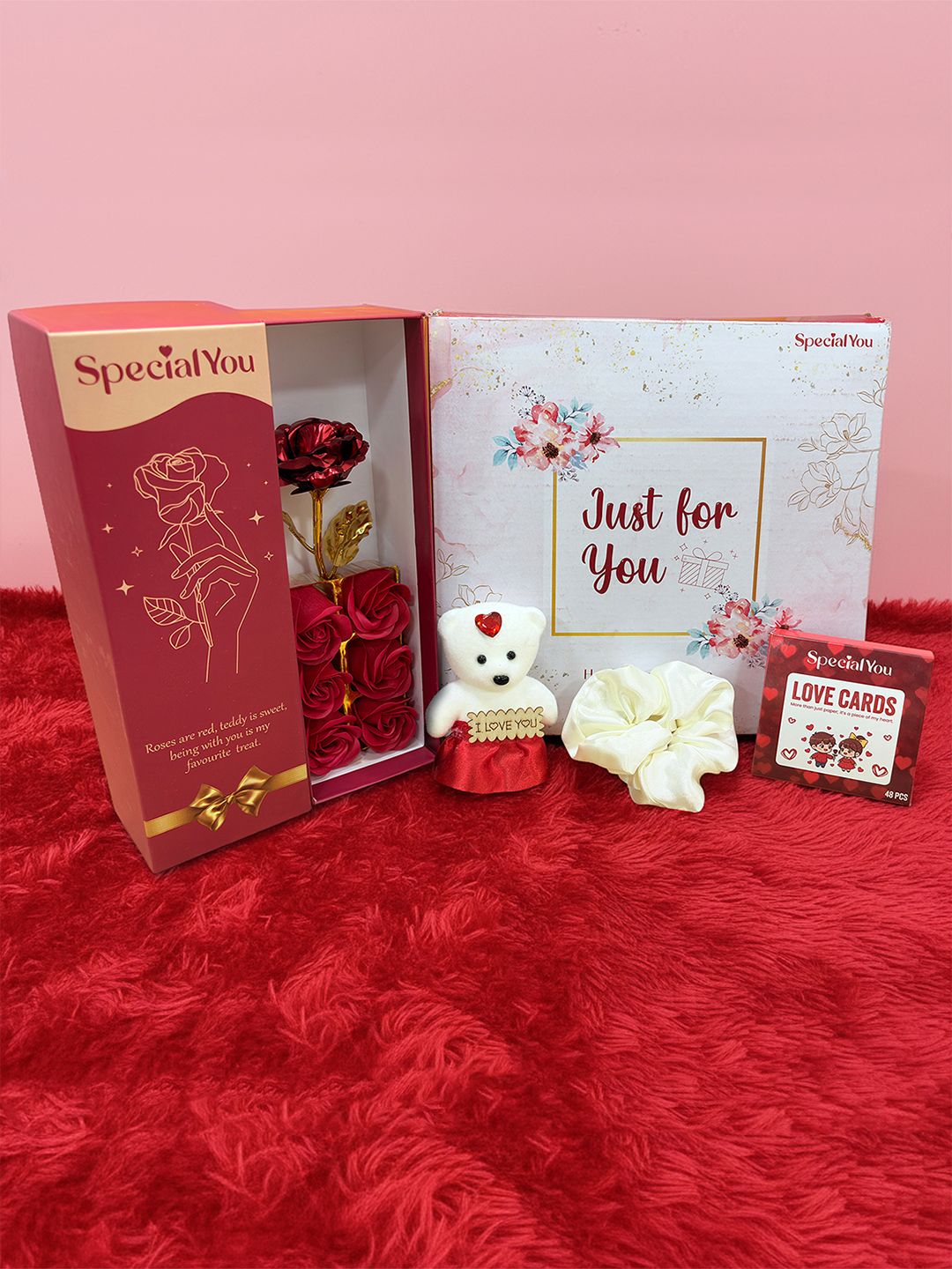 Special You 3Pcs White & Red Valentines Couple Gifting Sets For Wife