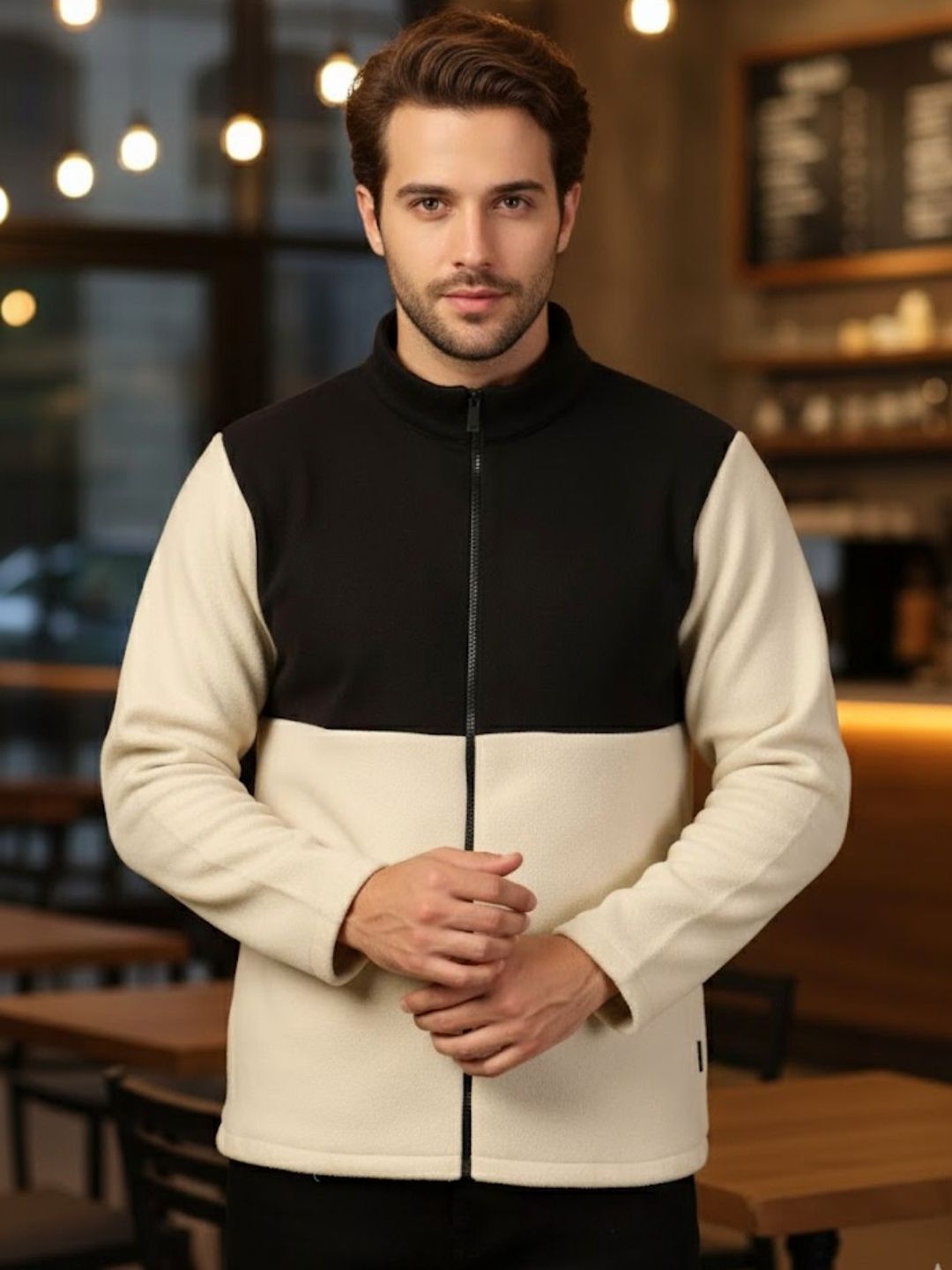 Metronaut Men Colourblocked Fleece Insulator Puffer Jacket