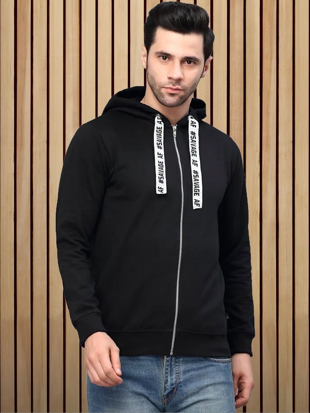 Metronaut Men Typography Fleece Bomber Jacket