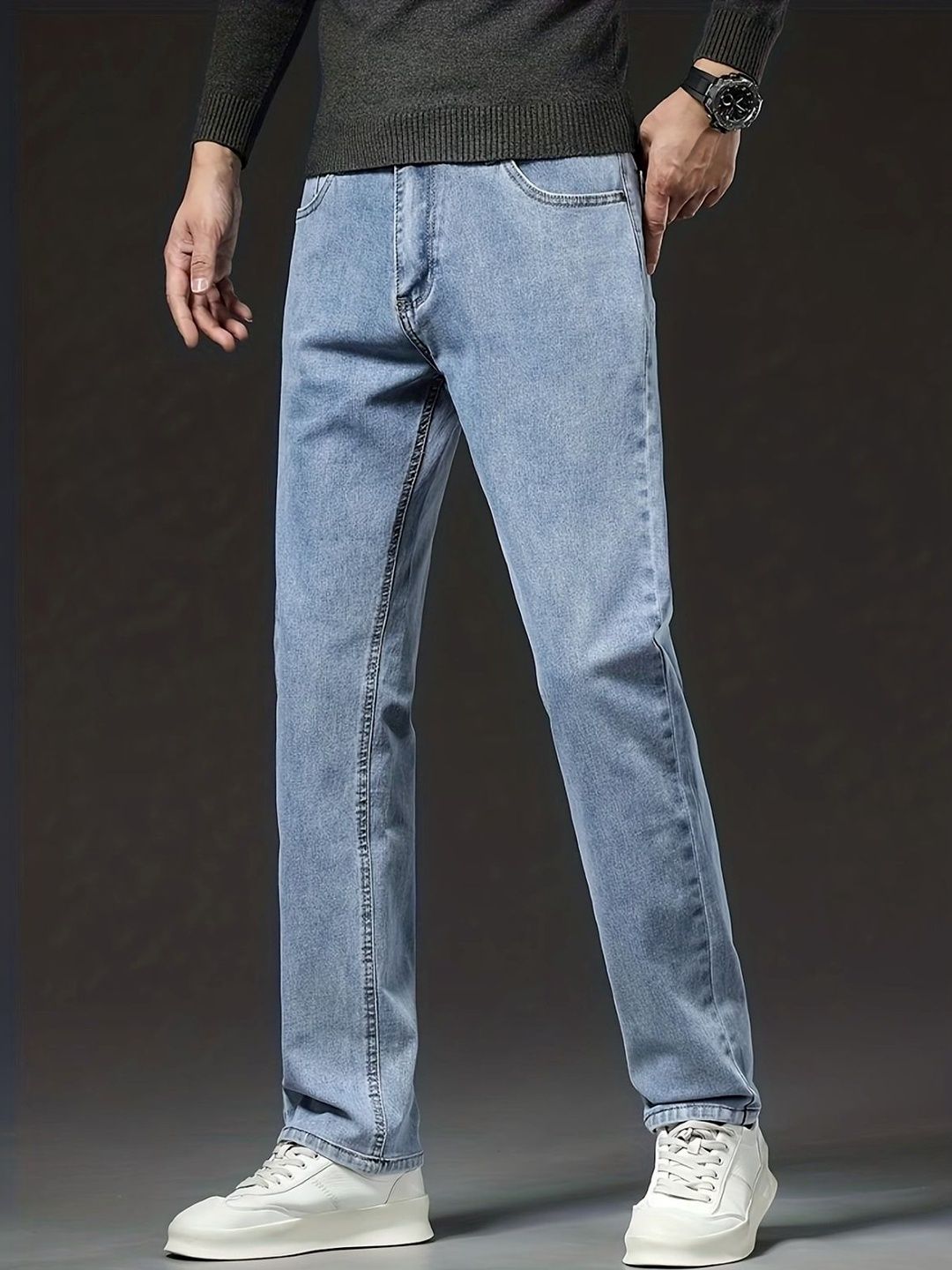 HERE&NOW Men Mid-Rise Light Fade Stretchable Jeans