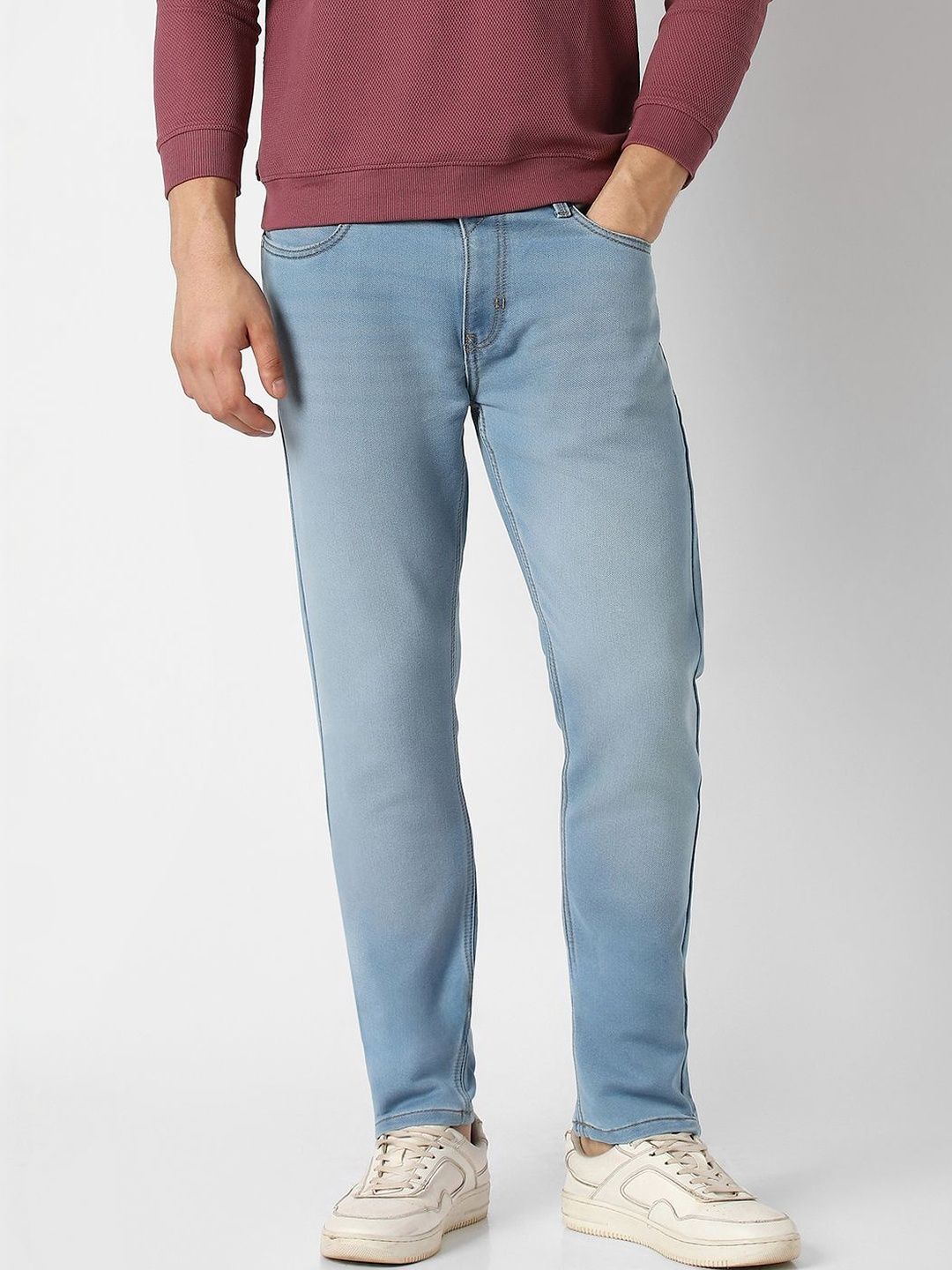 Peter England Casuals Men Tapered Fit Mid-Rise Light Fade Jeans