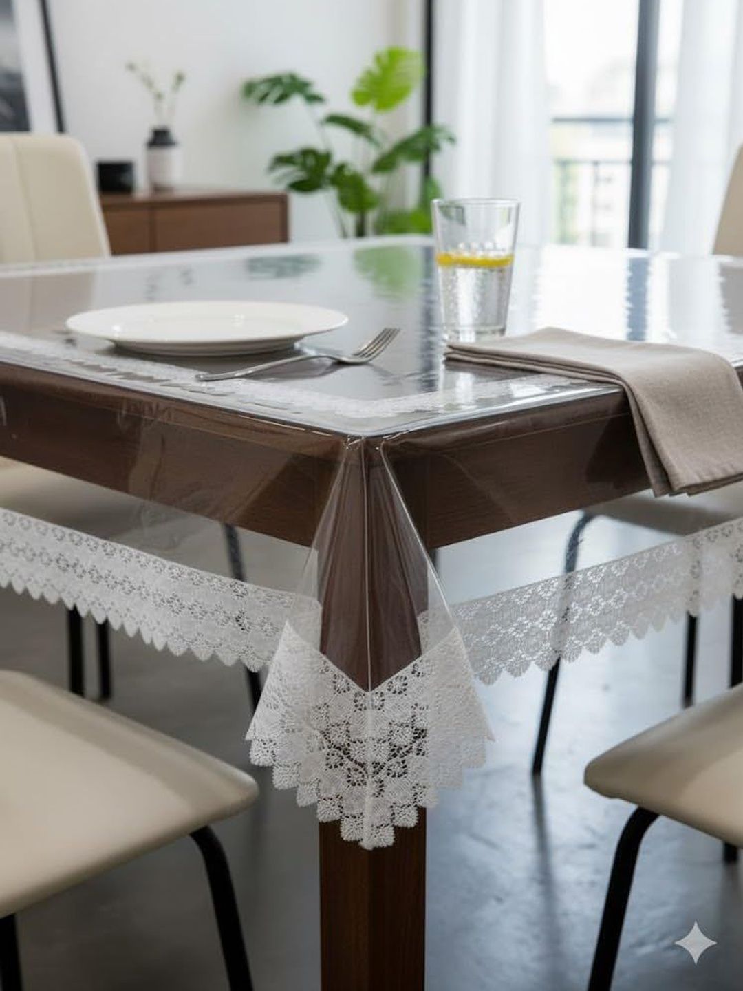 CASA-NEST White 8-Seater Table Cover